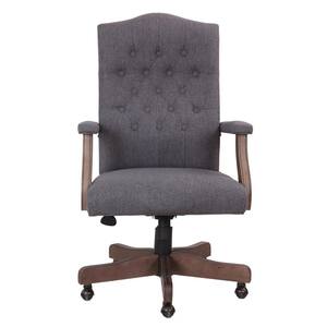 27 in. W Gray Big and Tall Fabric Executive Chair with Swivel Seat