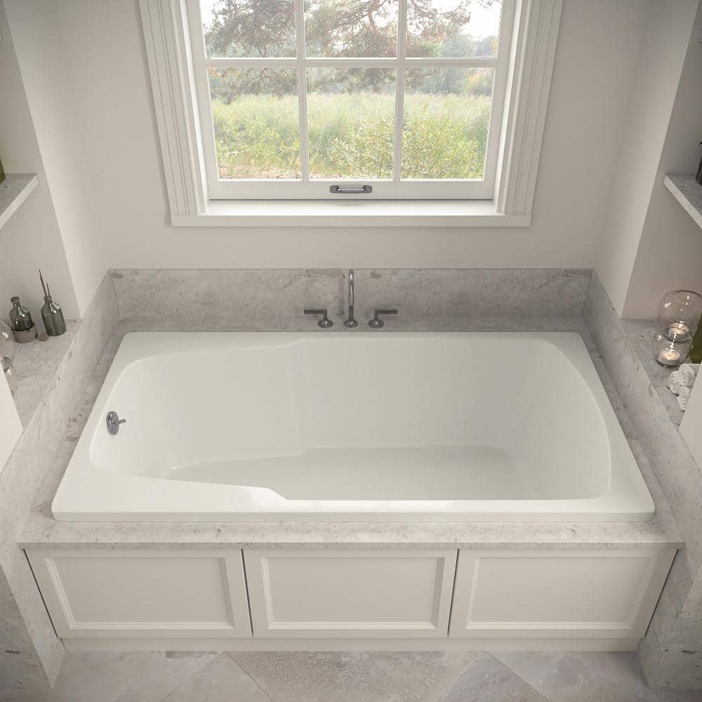 72'' x 36'' Glossy White Acrylic Drop-In Soaking Bathtub
