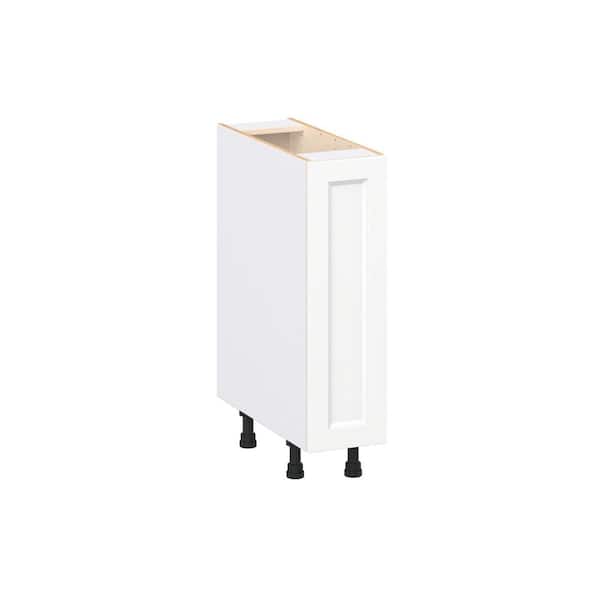 J COLLECTION Laramie 9 in. W x 24 in. D x 34.5 in. H Assembled Full Height Door Base Kitchen Cabinet in Painted Bright White