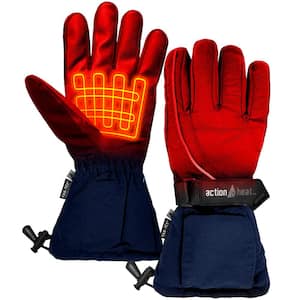Men's 1-Size Navy AA Heated Snow Gloves