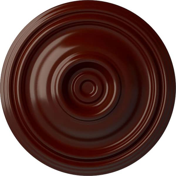 Ekena Millwork 14-3/4" x 1-3/4" Traditional Urethane Ceiling Medallion (Fits Canopies upto 4"), Brushed Mahogany