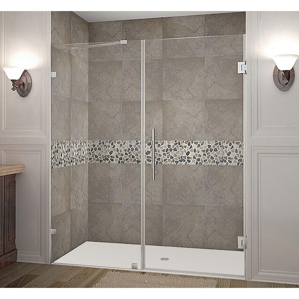 Aston Nautis 68 in. x 72 in. Completely Frameless Hinged Shower Door in Chrome