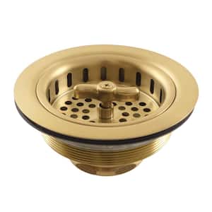 Tacoma 3-1/2 in. x 2-5/16 in. Stainless Steel Kitchen Sink Basket Strainer in Brushed Brass