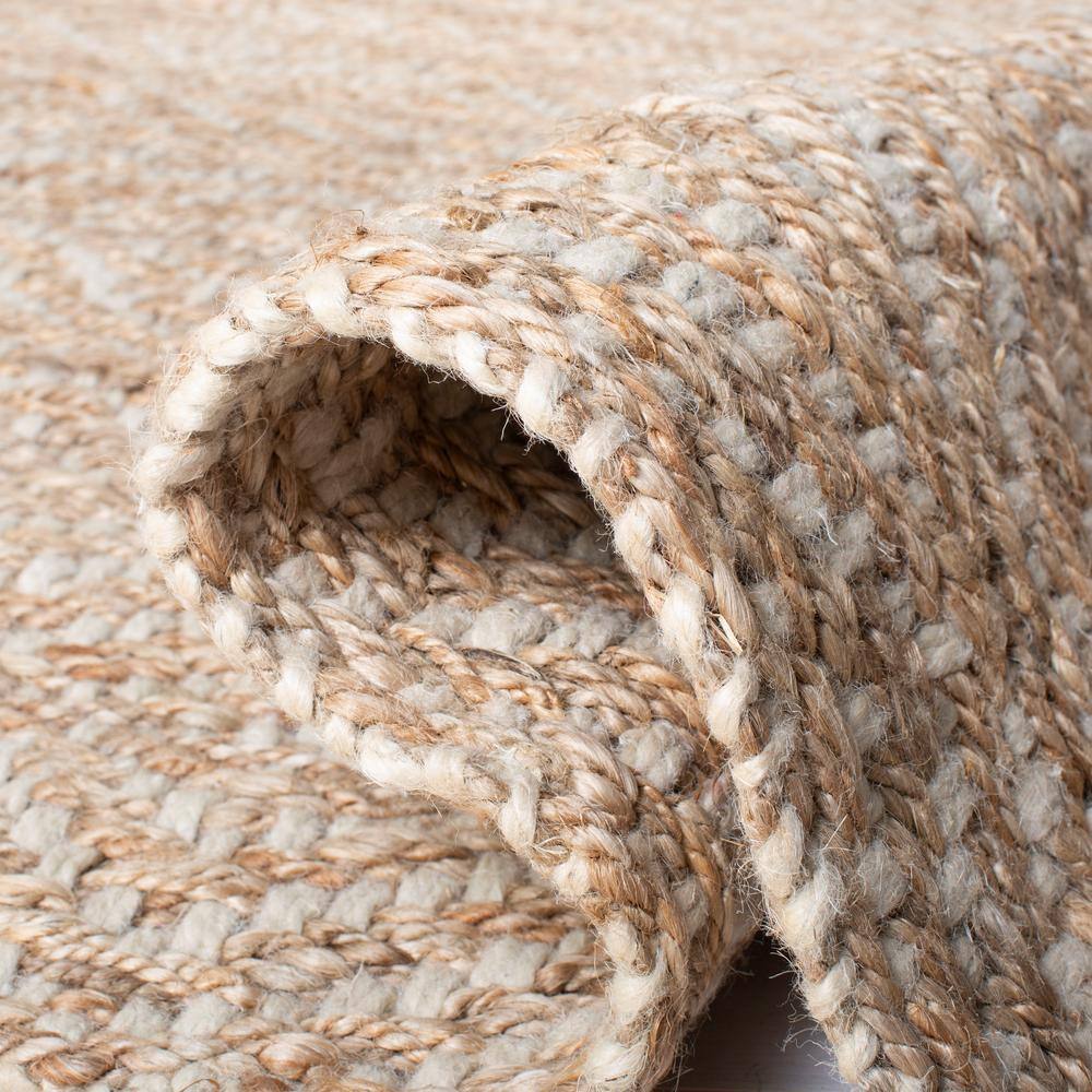 Hand-Woven Ivory Jute 27" Runner Rug with Diamond Trellis Pattern