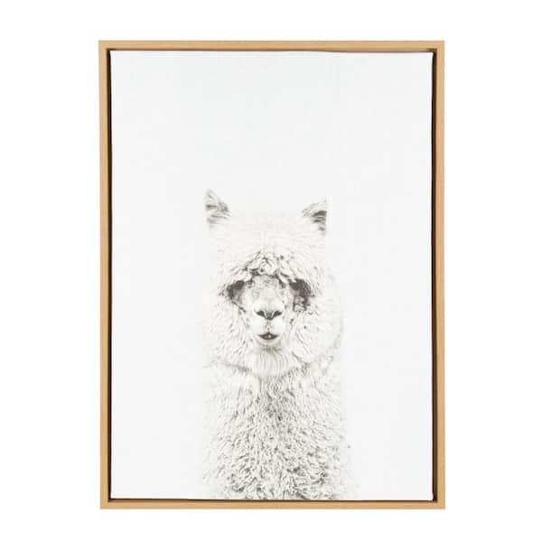 Kate and Laurel 33 in. x 23 in. "Hairy Alpaca" by Tai Prints Framed Canvas Wall Art