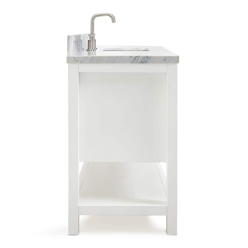 Bayhill 49" White Marble Top Single Sink Vanity