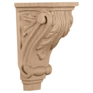 3-1/2 in. x 4 in. x 7 in. Cherry Small Acanthus Corbel
