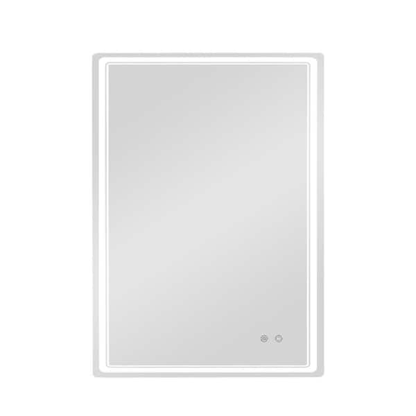 WallBeyond 20 in. W x 28 in. H 3-Tone Modern Style Frameless Rectangular LED Vanity Interior Design Wall Mirror