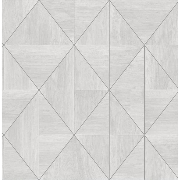 Decorline Cheverny Light Grey Wood Tile Light Grey Paper Strippable Roll (Covers 56.4 sq. ft.)