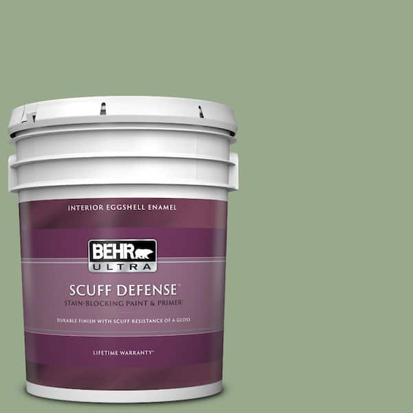 BEHR ULTRA 5 gal. #PPU11-05 Pesto Green Extra Durable Eggshell Enamel Interior Paint & Primer