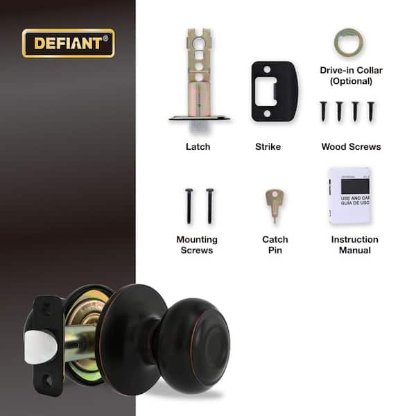 Defiant Hartford Aged Bronze Hall/Closet Door Knob Contractor Pack