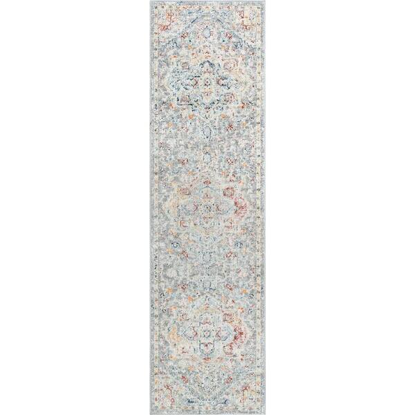 Tayse Rugs Wakefield Oriental Silver 2 ft. x 10 ft. Indoor Runner Rug