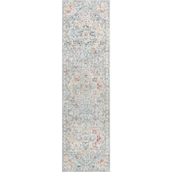 Tayse Rugs Wakefield Oriental Silver 2 ft. x 8 ft. Indoor Runner Rug