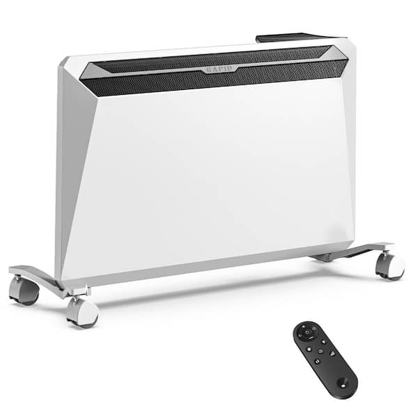 1500-Watt 16.26 in Electric Ceramic Convection Space Heater in White with Remote Control, Child Lock