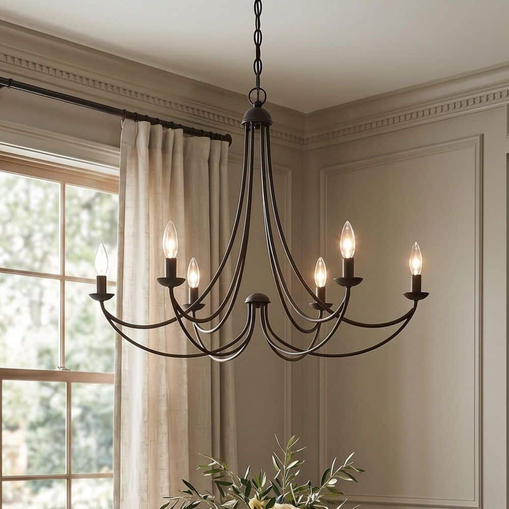 Quoizel Mirren 6-Light Imperial Bronze Candle-Style Chandelier