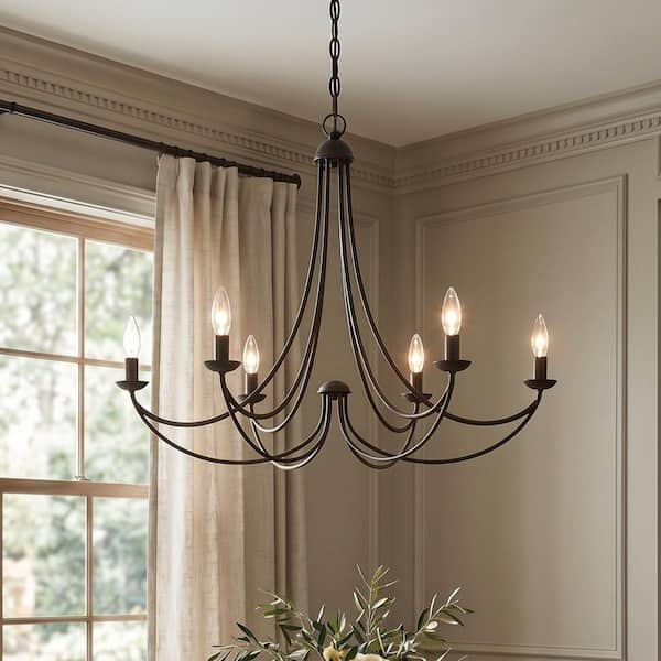 Quoizel Mirren 6-Light Imperial Bronze Candle-Style Chandelier