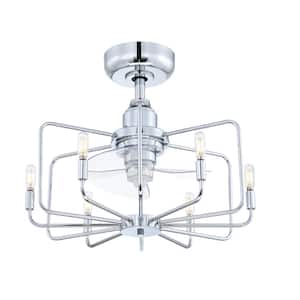 Influencer 22 in. Indoor Chrome Ceiling Fan with Light