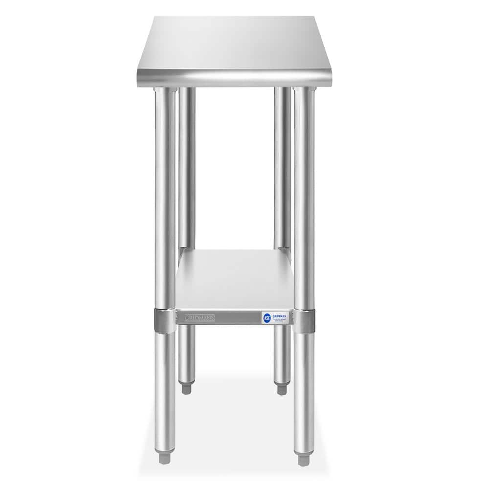 Stainless Steel Commercial Prep Table with Undershelf, 12 x 30 Inches