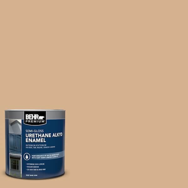 BEHR PREMIUM 1 qt. Home Decorators Collection #HDC-NT-04 Creme De Caramel Semi-Gloss Enamel Urethane Alkyd Interior/Exterior Paint