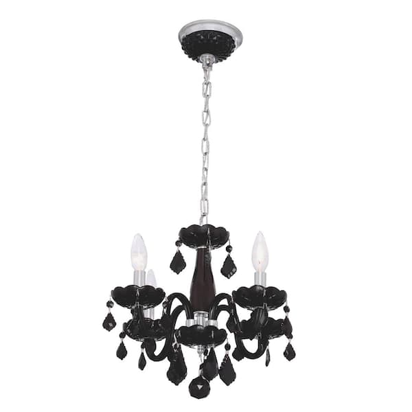 Avenue Lighting - HF1610-BLK - Nine Light Chandelier - Wilshire Blvd. Black Chrome/Smoke Crystal