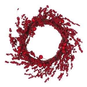 Leigh 23.5 in. Mixed Berry Artificial Christmas Wreath