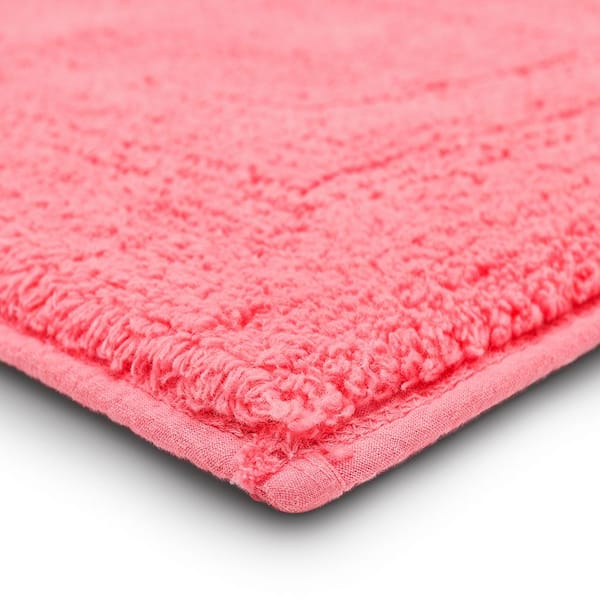 Joisal Stripe Pink Colors Design Threshold Bath Mats, Machine Washable Non  Skid Bath Rugs, Rubber Backing Bath Rug Runner, 39 x 20 Inches