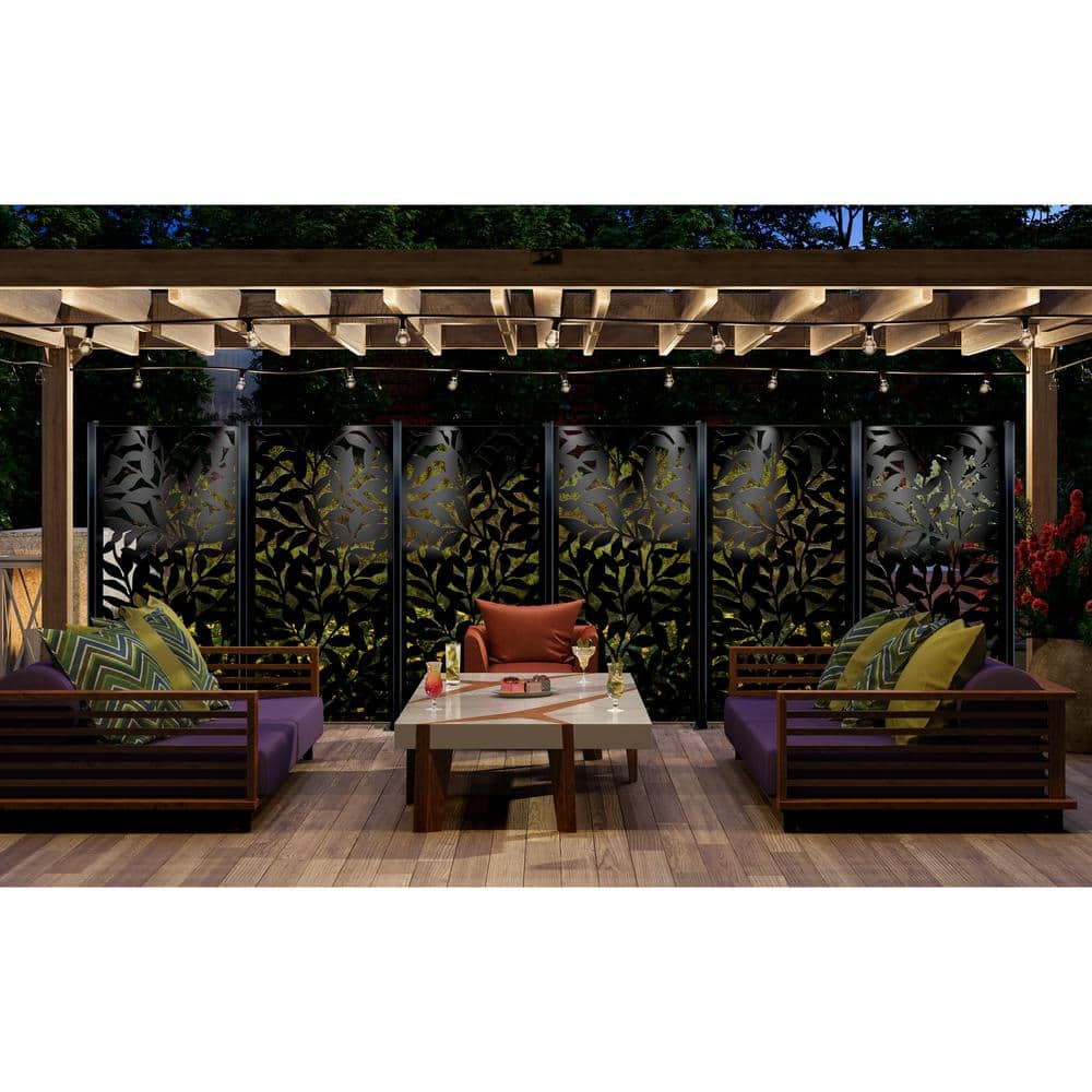 Black Powder Coated Steel 3'x6' Decorative Panel
