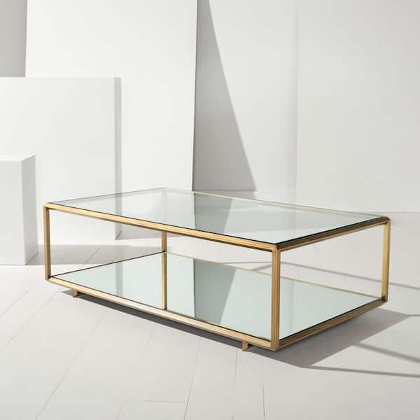 Florabella 28 in. Bronze Rectangle Glass Coffee Table