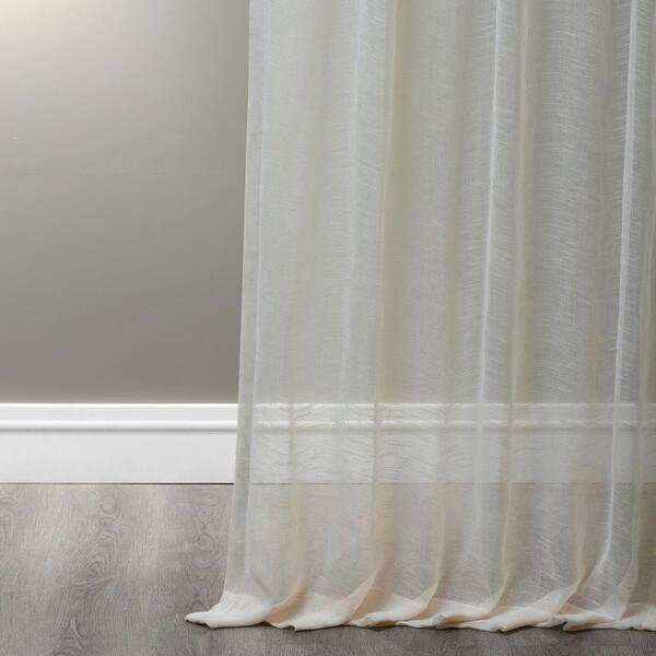 By the Yard Discount Fabric OPEN WEAVE DRAPERY Winter White & Cream