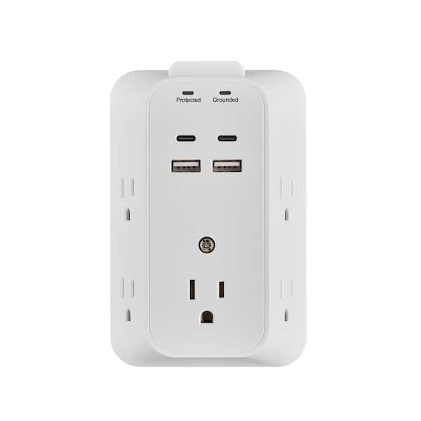 5 Outlets Wall Surge Protector White