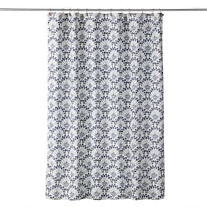 Boho Floral 72 in. Shower Curtain in White