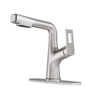 Single Handle Pull Out Sprayer Kitchen Faucet with Advanced Spray, Pull Out Spray Wand, and Deckplate in Brushed Nickel