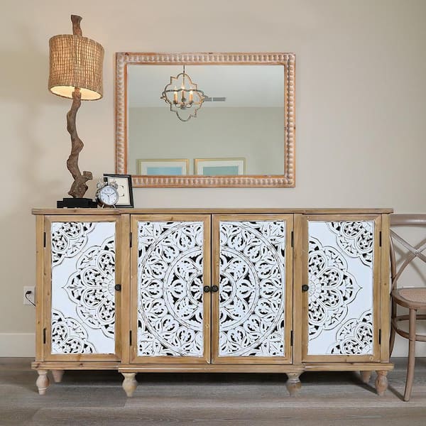 Blisstyle Antique Natural 22.1 in W x 30 in. H Art Deco Rectangle