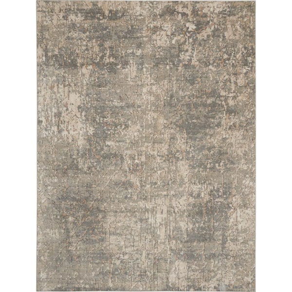 Nourison Concerto Beige/Grey 8 ft. x 10 ft. Abstract Rustic Area Rug