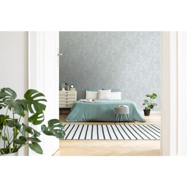 Fern Duck Egg Wallpaper