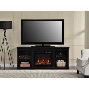 Marshall 65.1875 in. Freestanding Electric Fireplace TV Stand for TVS up to 70 in. in Black