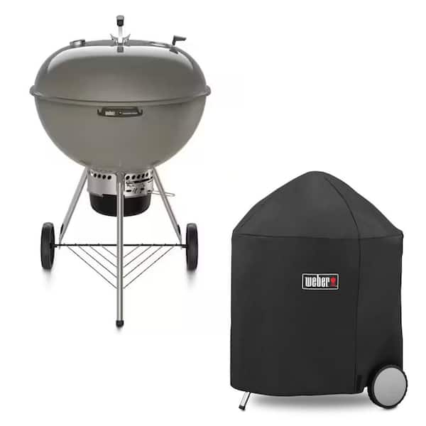 Master-Touch 26 in. Charcoal Grill in Smoke with Grill Cover