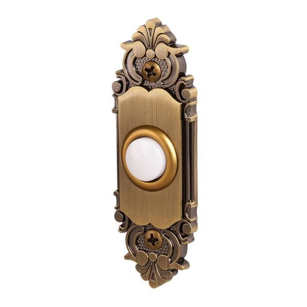 with illuminated brass bell push button Natural Oak Doorbell Plinth 