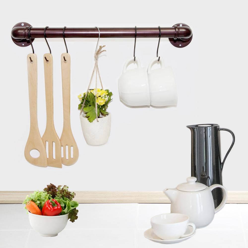 Bronze 18'' Wall Mounted Industrial Pipe Towel Bar