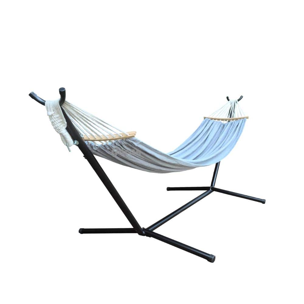 Primehome 500lb Capacity Double Cotton Hammock with Steel Stand