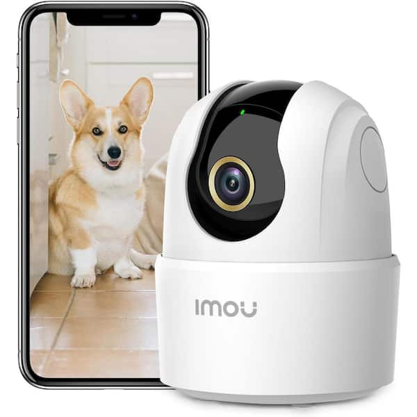Lukyamzn Wired Indoor Hardwired WiFi Security Camera with Color 10m Night Vision, 2-Way Audio, Human Detection White Finish
