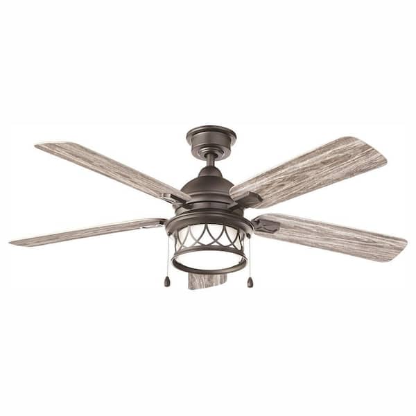 Home Decorators Collection Artshire 52 in. Integrated LED Indoor/Outdoor Natural Iron Ceiling Fan with Light Kit