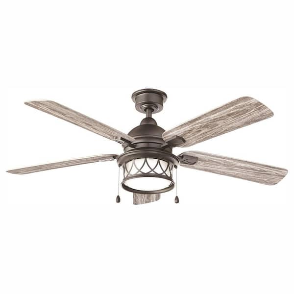 Artshire 52 in. Integrated LED Indoor/Outdoor Natural Iron Ceiling Fan with Light Kit