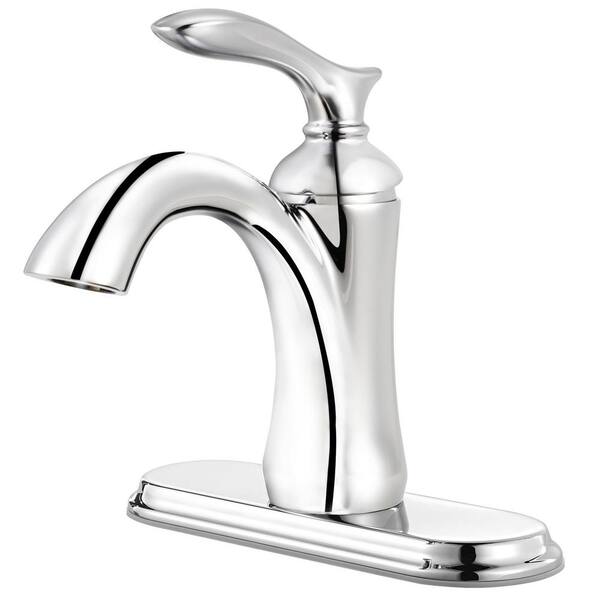 Pfister Verano 4 in. Centerset Single Handle Bathroom Faucet with Push and Seal in Polished Chrome