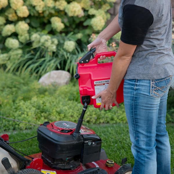 SureCan 5 Gallon Gasoline Type II Safety Can Red with Flexible Rotating  Spout SUR5SFG2 - The Home Depot