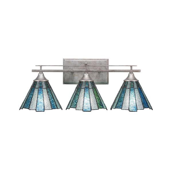 Unbranded Ontario 21.75 in. 3-Light Aged Silver Vanity Light