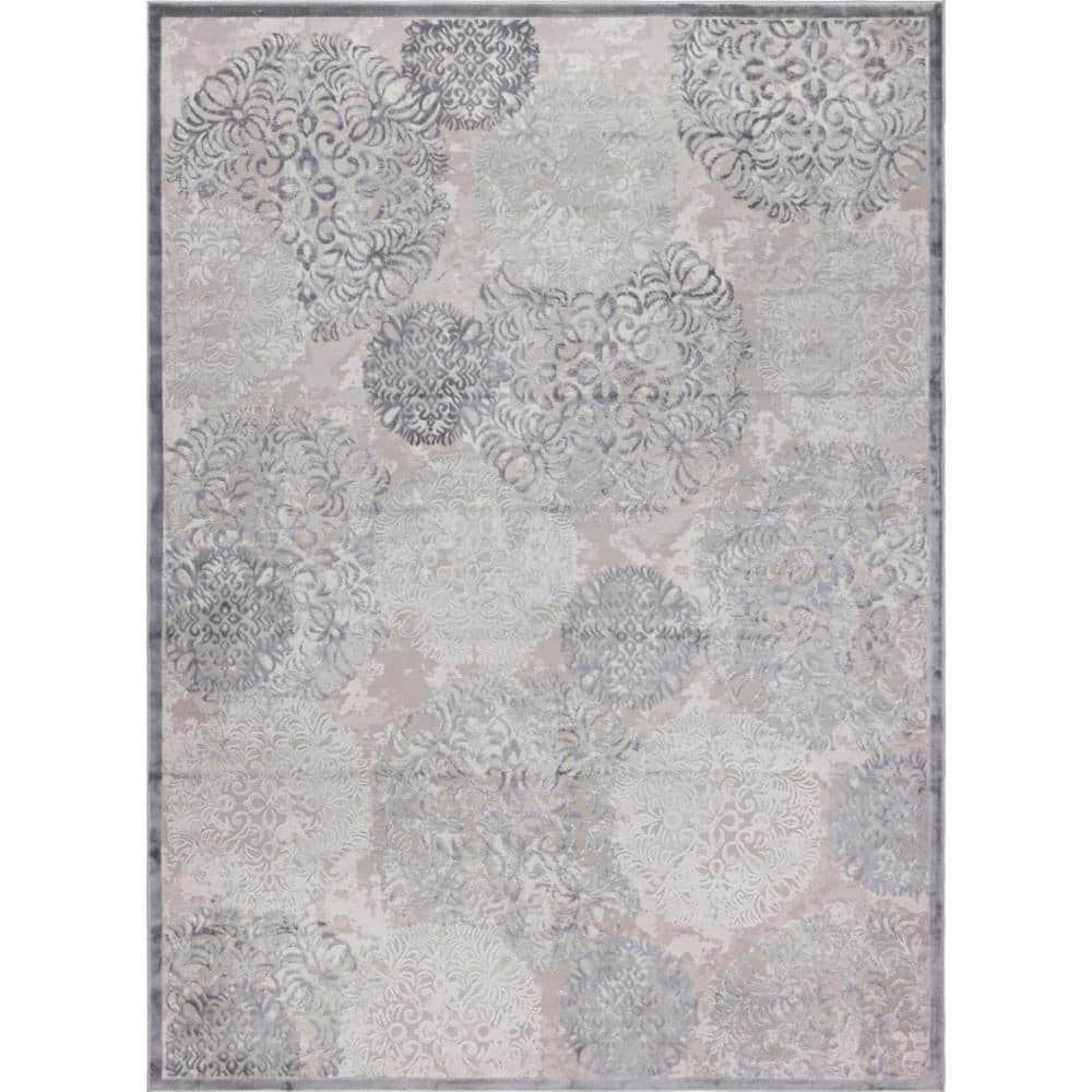 Unique Loom Aberdeen Chatsworth Gray 10 ft. 4 in. x 14 ft. Area Rug