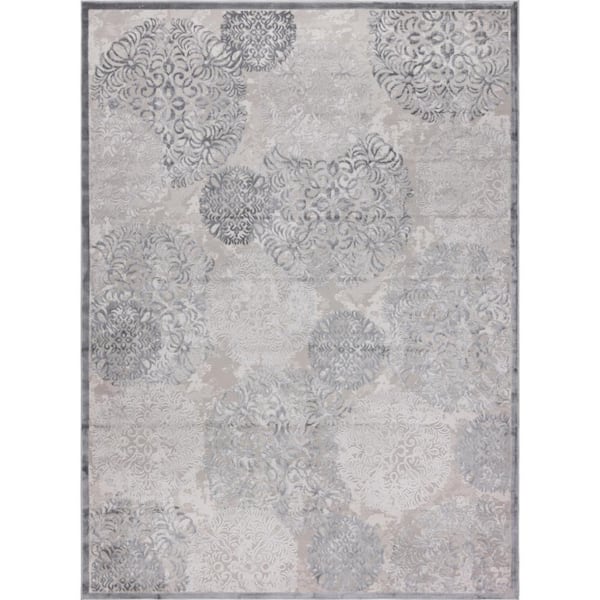 Unique Loom Aberdeen Chatsworth Gray 10 ft. 4 in. x 14 ft. Area Rug