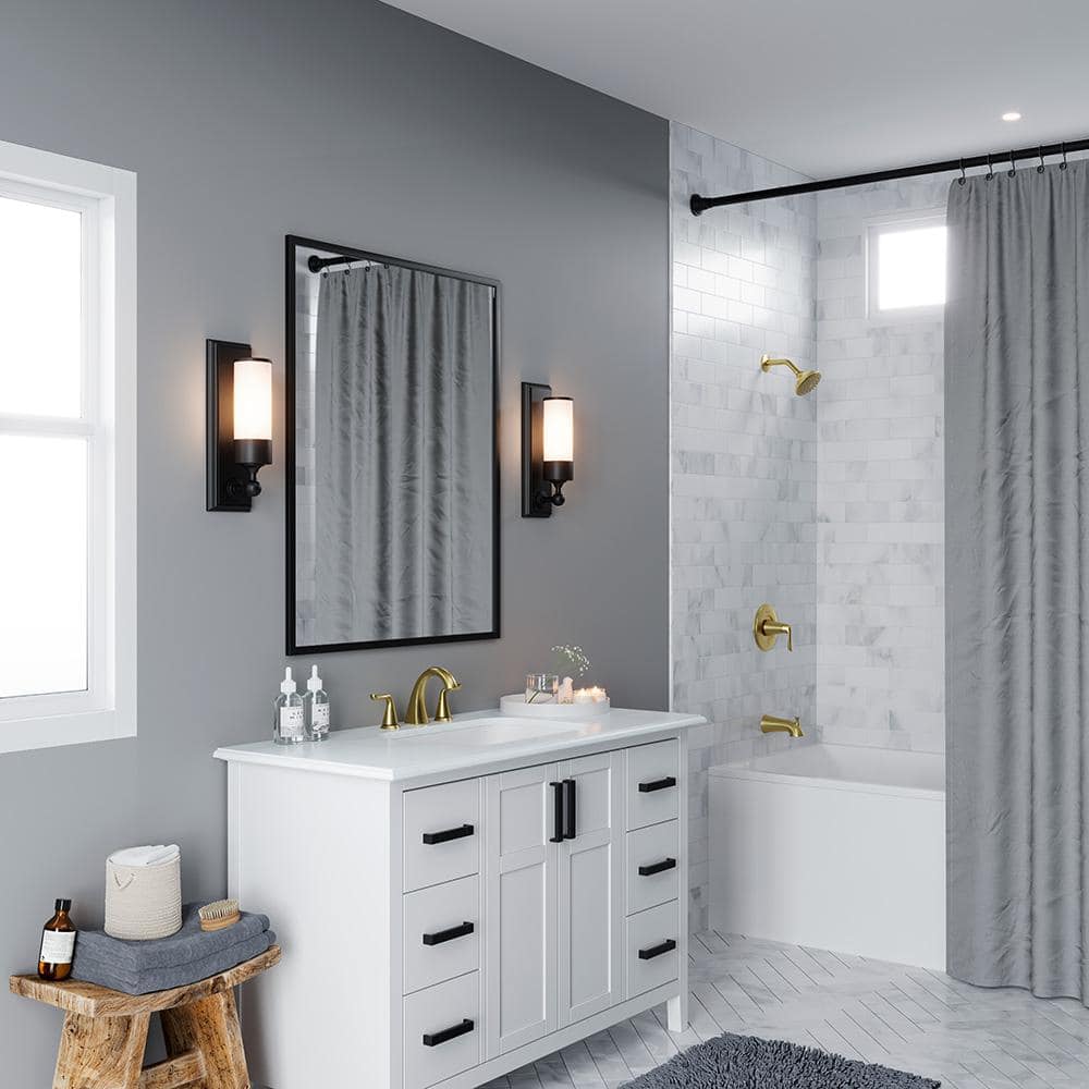 Willa Brushed Gold Widespread Bathroom Faucet with Drain Assembly