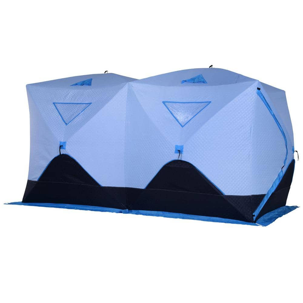 Reviews for Outsunny Portable 8-Person Pop-Up Ice Shelter Insulated Ice ...